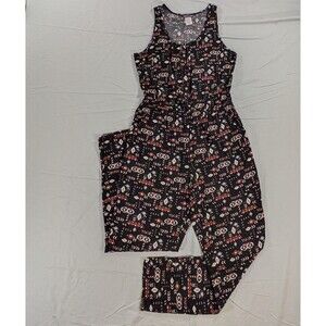 Nikki Lund Womens Black Sleeveless Jumpsuit w Pockets Size Medium